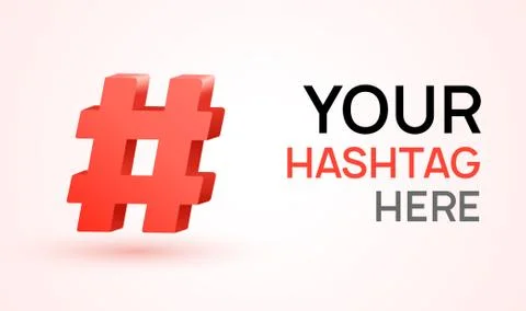 Hashtag vector 3d icon. Social hash tag design symbol for media logo 스톡 일러스트