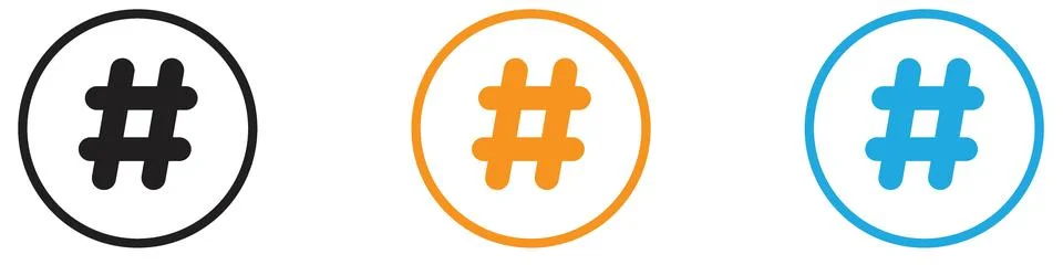 Hashtag vector logo set collection for web app ui 스톡 일러스트