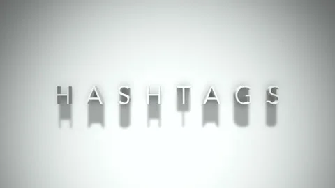 Hashtags 3D title animation with shadows on a white background Stock Footage 297457897