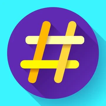 Hashtags Icon Flat tweet vector social media community sign symbol Stock-Illustration