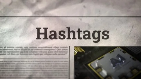 Hashtags Title on Digital Newspaper Stock Footage 317021847