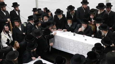 Hasidic pilgrimage to Lelow, Poland Stock Footage 101249010