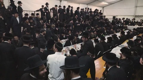 Hasidic pilgrimage to Lelow, Poland Stock Footage 126108683