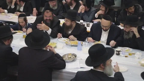 Hasidic pilgrimage to Lelow, Poland Stock Footage 126111969