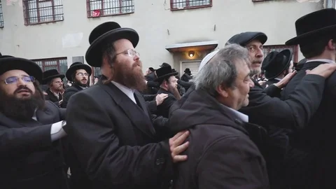 Hasidic pilgrimage to Lelow, Poland Stock Footage 126113648