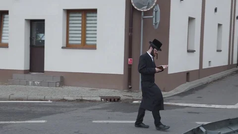 Hasidic pilgrimage to Lelow, Poland Stock Footage 126125709
