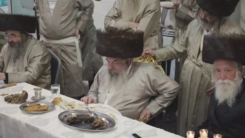 Hasidic pilgrimage to Lelow, Poland Stock Footage 126125950