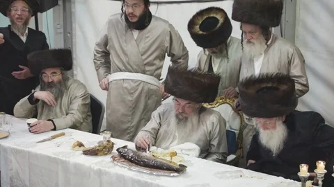 Hasidic pilgrimage to Lelow, Poland Stock Footage 126125980