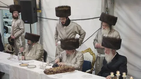 Hasidic pilgrimage to Lelow, Poland Stock Footage 126126250