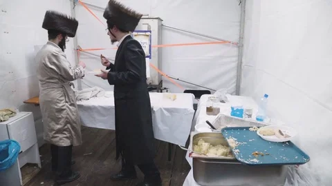 Hasidic pilgrimage to Lelow, Poland Stock Footage 126126295