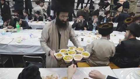 Hasidic pilgrimage to Lelow, Poland Stock Footage 126126380