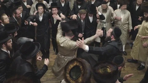 Hasidic pilgrimage to Lelow, Poland Stock Footage 126127102