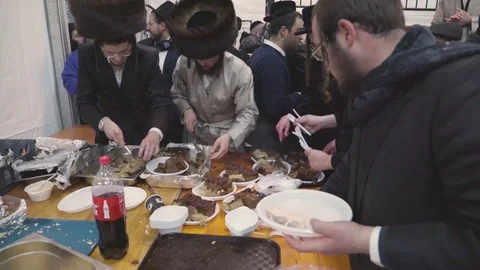 Hasidic pilgrimage to Lelow, Poland Stock Footage 126127720