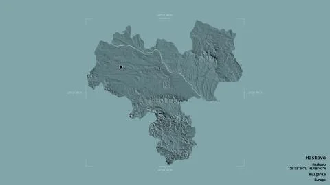 Haskovo, Bulgaria. Colored elevation map Stock Illustration