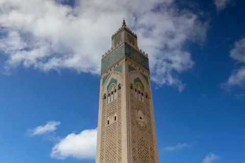 Hassan II Mosque, second largest functioning mosque in Africa.Casablanca, C.. 库存照片