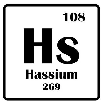 Hassium element icon Stock Illustration