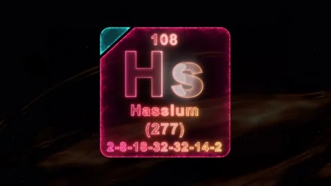 Hassium element in periodic table Video stock 160903955