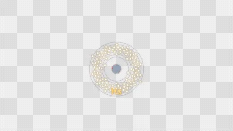Hassium Hs Bohr Atom Model Clean No Text Animation Video Overlay Alpha 4K Stock-Footage 339362147