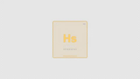 Hassium Hs Periodic Table Element Tile Labeled Animation Video Overlay Alpha 4K Stockbeeldmateriaal 339361870
