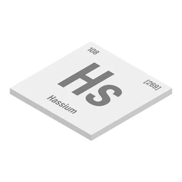 Hassium, Hs, periodic table element 库存插图