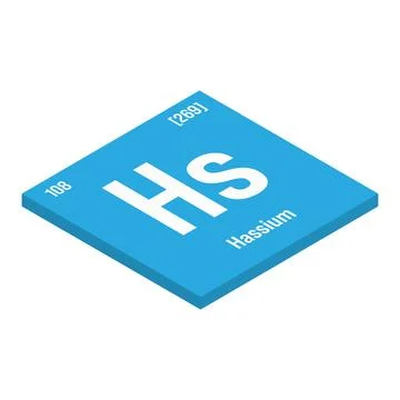 Hassium, Hs, periodic table element 库存插图