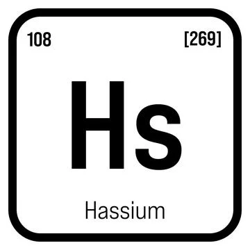 Hassium, Hs, periodic table element Stock Illustration