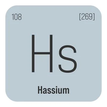 Hassium, Hs, periodic table element Stock Illustration