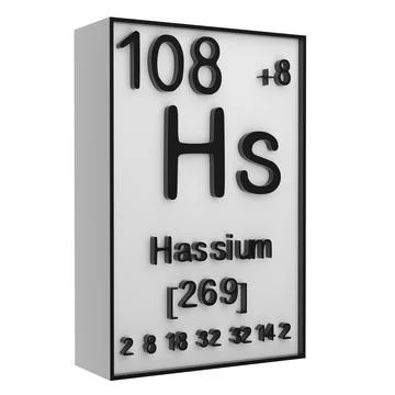 Hassium,Phosphorus on the periodic table of the elements on white blackgrou.. イラスト素材