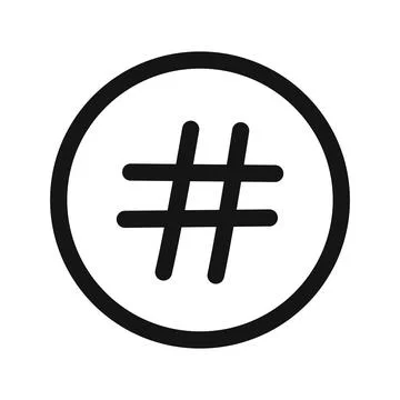 Hastag icon linear graphics set vector Illustrazione stock