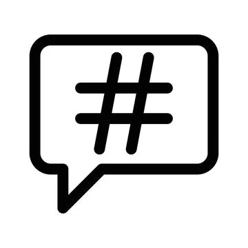Hastag icon linear logo mark in black and white Stock-Illustration