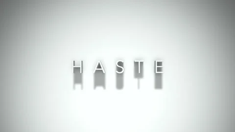 Haste 3D title animation with shadows on a white background Vídeo Stock 297384180
