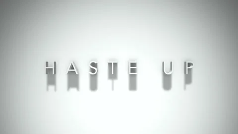 Haste up 3D title animation with shadows on a white background Vídeo Stock 297569239