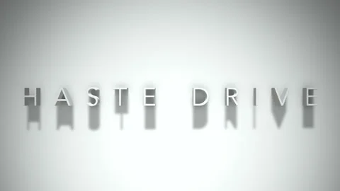 Haste drive 3D title animation with shadows on a white background Vídeo Stock 297570728