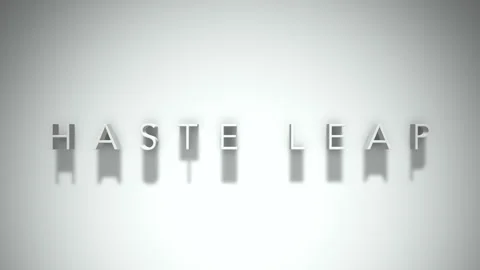 Haste leap 3D title animation with shadows on a white background Vídeo Stock 297570723