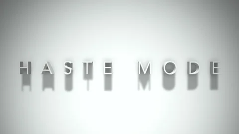 Haste mode 3D title animation with shadows on a white background Vídeo Stock 297570733