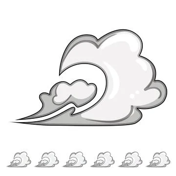 Haste speed smoke cloud cartoon vector graphic Stock Illustration