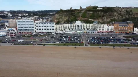Hasting Castle at the top of its hill Stock Footage 186643813