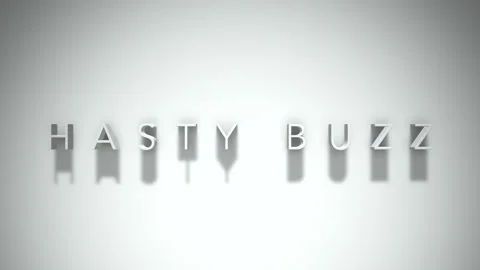 Hasty buzz 3D title animation with shadows on a white background Stock Footage 297571766