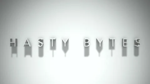 Hasty bytes 3D title animation with shadows on a white background Stock Footage 297571756
