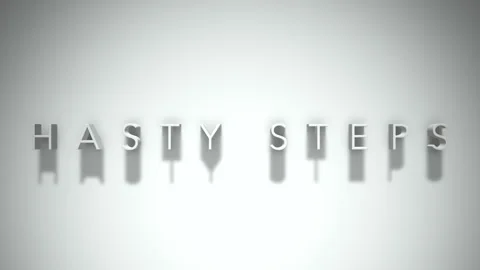 Hasty steps 3D title animation with shadows on a white background Stock Footage 297571805