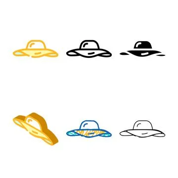 Hat accessory color icon vector forms Stock Illustration