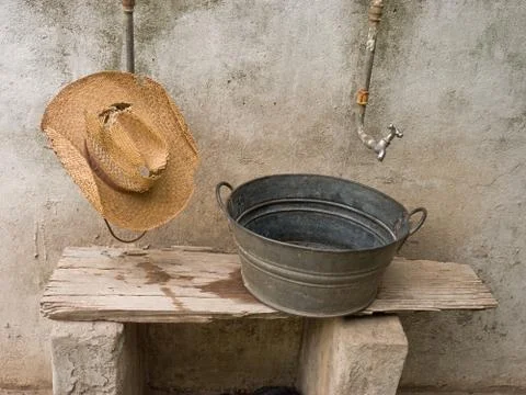 Hat and basin Stock Photos