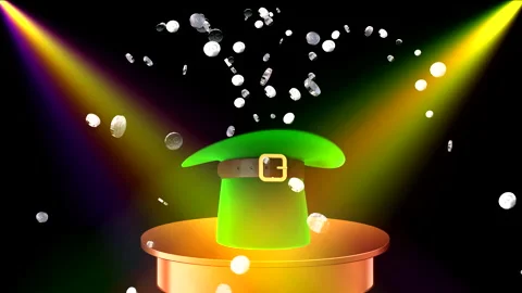 Hat and coins. Magic trick with hat and coins 스톡 동영상 135485992