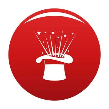 Hat and firework icon red Stock Illustration