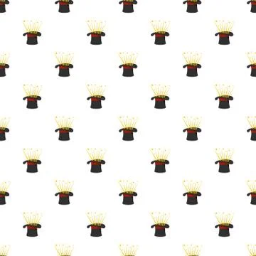 Hat and firework pattern seamless Stock Illustration