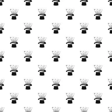 Hat and firework pattern seamless Stock Illustration