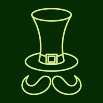 Hat and mustache. St.Patrick s Day. Stock Illustration
