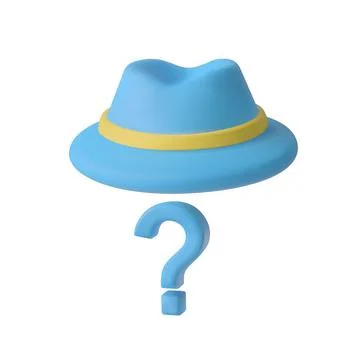 Hat and question mark 3d vector Stock Illustration