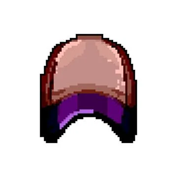 Hat baseball cap game pixel art vector illustration Stock Illustration
