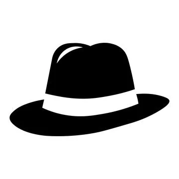 Hat black vector icon on white background Stock Illustration